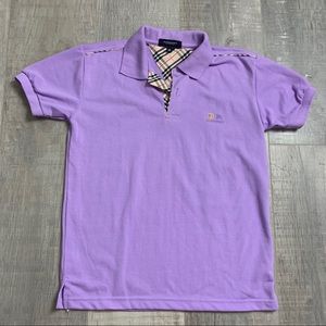 purple burberry polo shirt